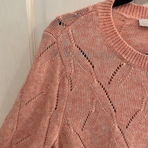 LOFT soft pink knit sweater - large